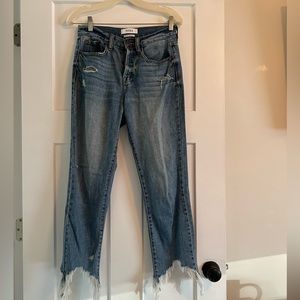 Pistola Straight Leg Fringe Hem Jean